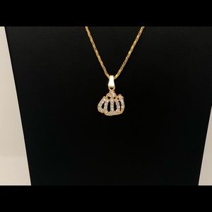 Allah gold diamond chain necklace pendant